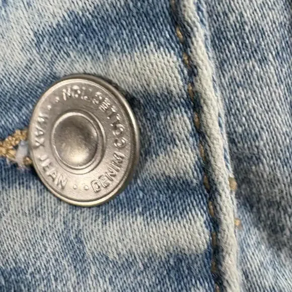 Wax Jean Denim Jacket Womens Small Light Wash Cropped Trucker Jean - Picture 3 of 7